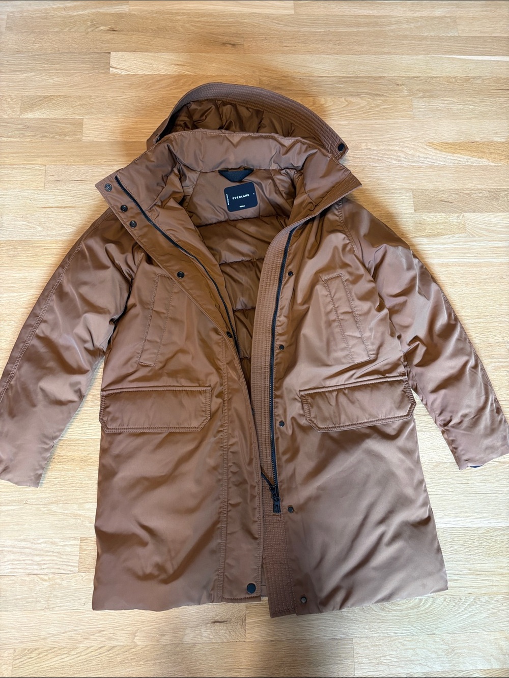 Everlane ReNew Long Puffer jacket brown women’s small